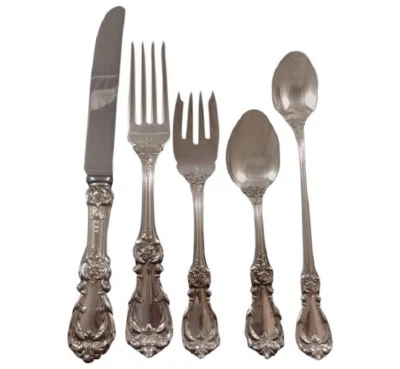 Conjunto de Talheres Burgundy by Reed & Barton Prata Esterlina 12 Serviço 66 Peças Jantar - Imagem 1 de 4