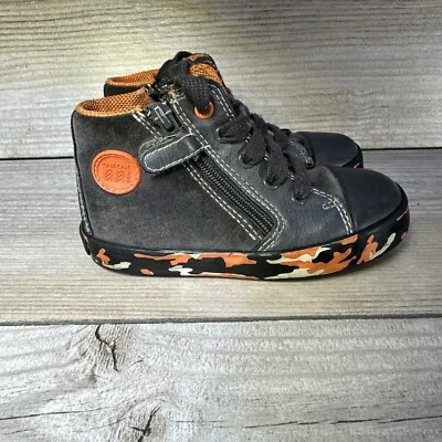 GEOX RESPIRA BOYS KIDS US 7 UK 6 EUR 23 Gray REAL LEATHER SHOES BOOTS SIDE ZIP - Image 1 of 4