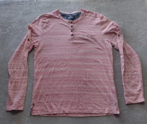 Buffalo David Bitton Henley Long Sleeve Shirt Nazoic Large Mauve Faux Pocket - Picture 1 of 17