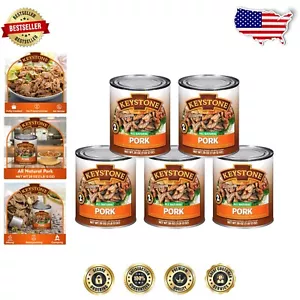All-Natural Canned Heat & Serve Pork - Ready to Eat Emergency Meals (Pack of 5) - Picture 1 of 10