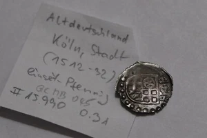 🧭 🇩🇪 ALEMANIA COLONIA MEDIEVAL PFENNIG 1512-1532 B79 #W770 - Imagen 1 de 2