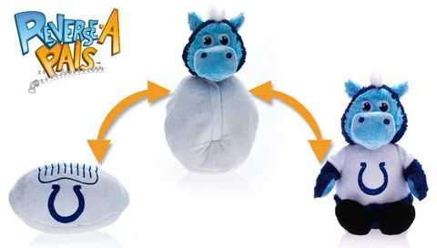 Indianapolis Colts Reverse-A-Pal Plush Toy-NFL Stuffed Mascot and Football Cover