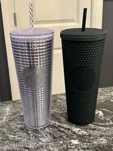 Lotto bicchieri con borchie Starbucks - verde opaco e argento - belli - Foto 1 di 8
