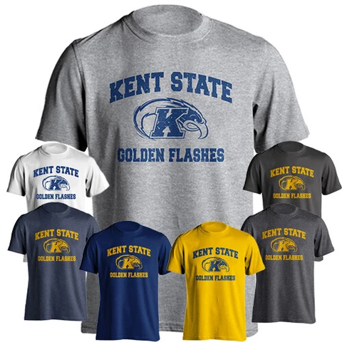 Kent State University Golden Flashes Distressed Retro Logo Short Sleeve T-Shirt Cover