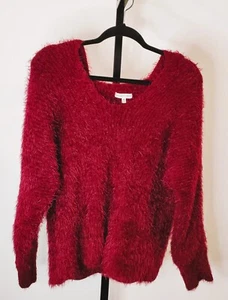 WOVEN HEART WOMEN'S HOODED LONG SLEEVE COTTON SWEATER TOP - MEDIUM - Picture 1 of 9