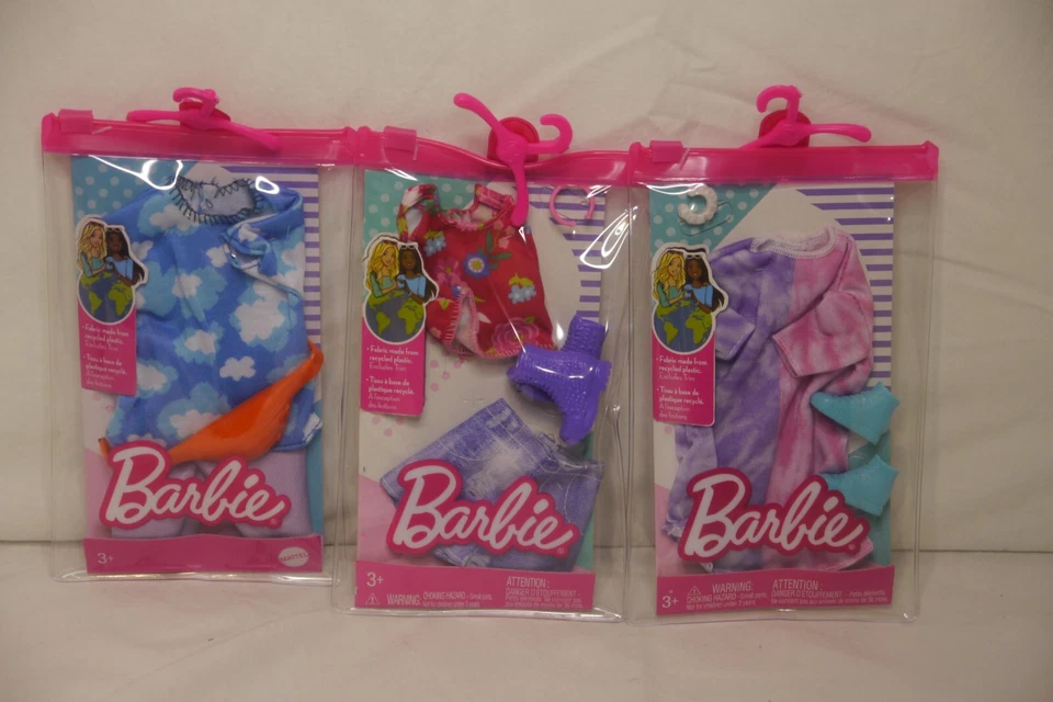 Barbie Ropa Vestidos Paquetes de Viaje Cámara Tie Dye Bolsa Mattel Juguetes Lote de 3 Foto 1 de 1