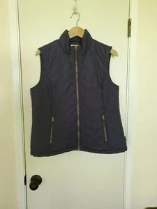 G.H. Bass & Co. Women’s Blue Down Vest Size L Full Zip Quilted Hiking Puffer - Picture 1 of 5
