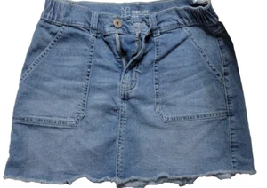 NOBO Women's High Rise Jean Skirt w/Medium Rinse & Fringe Hem Size M (7-9) - Picture 1 of 5