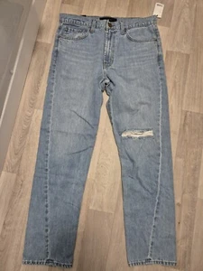J Brand J3D Slouch Taper Rigid Eco Wash With Ripped Blue Size 31 ( Fits 32) NEW - Picture 1 of 9