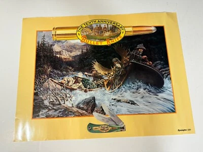 Cuchillo bala Remington vintage 10 aniversario 1982 póster 24x18 (I) Foto 1 de 4