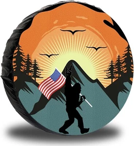 16" American Flag Spare Tire Cover Fit Jeep Wrangler Rv SUV Truck Travel Trailer - Picture 1 of 7