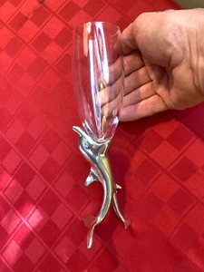 Royal Selangor Frankli Wild Pewter & Crystal Dolphins Champagne Glass Flute - Picture 1 of 12