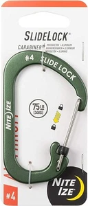 Slide Lock Carabiner #4 size by Nite-Ize Olive Green - Picture 1 of 3