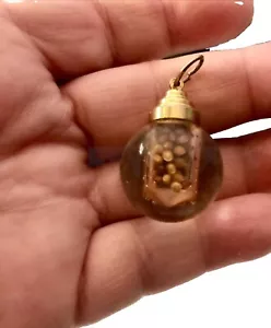 Raras Semillas de Mostaza Únicas en Vial Envasadas en Lucita Colgante Dije Religioso - Imagen 1 de 2