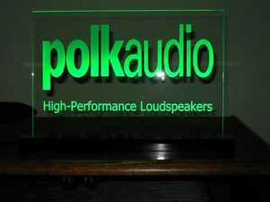 POLK AUDIO (ELITE SERIES) ETCHED ACRYLIC LED SIGN W/BLACK ACRYLIC BASE - Picture 1 of 11