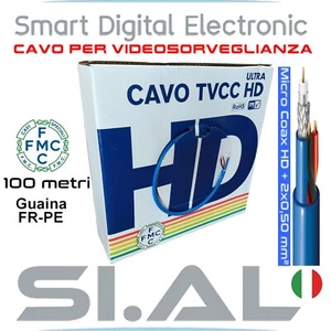 Cavo per telecamere matassa 100m. alta qualità classe A in rame + alimentazione - Foto 1 di 1
