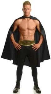Super Hero Cape Nero Supereroe Vestito Fantasia Halloween Adulto Costume Accessorio - Foto 1 di 1
