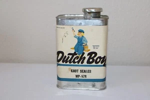 Vintage Dutch Boy Paint Tin Paper Litho Can Knot Sealer Standard Quart - Picture 1 of 12