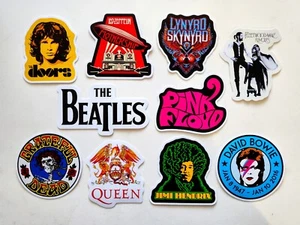 Classic Rock Vinyl Sticker Lot (10 Stickers) SET 7 led zeppelin doors pink floyd - Picture 1 of 1