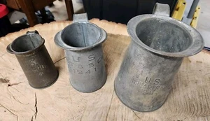 WWII US Army Galvanized Metal Field Pitchers Set - Picture 1 of 4