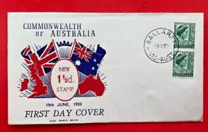 Australian FDC 1950 Commonwealth of Australia New 11/2d Stamp - Picture 1 of 2