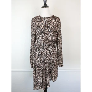 Parker Kleid Leopard Animal Print asymmetrisch Boho Designer schwarz hellbraun Gr. S - Bild 1 von 13