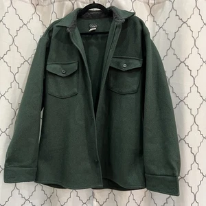 VTG Codet Canada Hunter Green Heavy Wool Button Shirt Jacket Size Medium Shacket - Picture 1 of 8