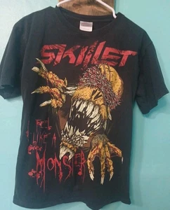 Y2K Skillet Band T Shirt Uomo Med Nera Come Un Mostro Rock Metallo Sbiadito Grunge - Foto 1 di 7
