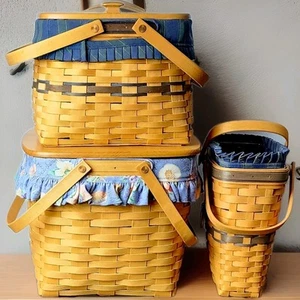 LONGABERGER Baskets, 1996-1998 Collectors Club Set/1998 Bonnie's Two Pie Basket - Picture 1 of 24