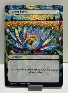 MTG - Lotus Petal- Van Gogh Style - Card For EDH and Playtest - Picture 1 of 1