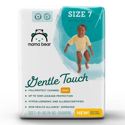 Marca Amazon - Pañales al tacto suave Mama Bear, talla 7 (20 unidades), blancos  Foto 1 de 4