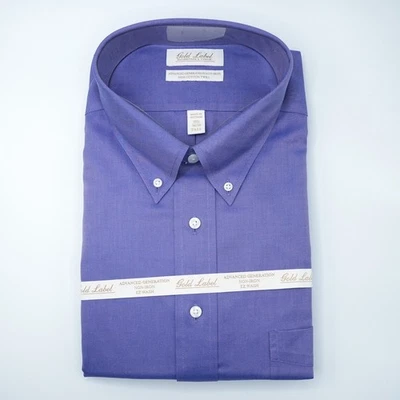 Roundtree & Yorke Gold Label Dress Shirt 18.5"-38/39" TALL Purple Non-Iron NWT - Image 1 of 4