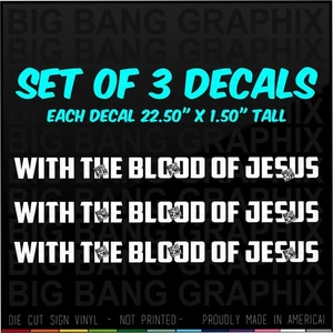BLOOD OF JESUS Banner Windshield Sticker Decal Truck Car Window Body Lettering - Picture 1 of 4