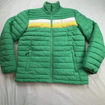 Izod Men’s Midweight Quilted Puffer Jacket Size Med Green Read Description GUC - Image 1 of 4