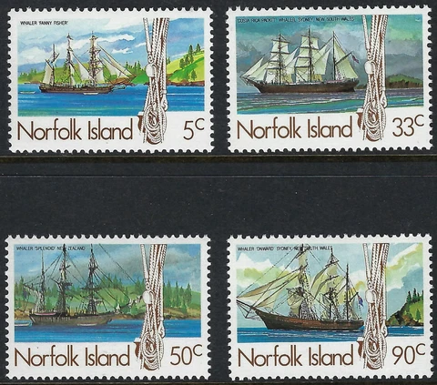 1985 Norfolk Island SG# 356-359 Whaling Ships Series I (1) set of 4 Mint MUH MNH Cover