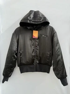 Ellesse Womens Joanara Padded Bomber Jacket Fur Lined Hood Black Size 8 RRP £80 - Picture 1 of 16