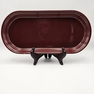 Fiesta Fiestaware Cinnabar Bread Tray Retired Oval Utility Serving Tray maroon - Picture 1 of 11