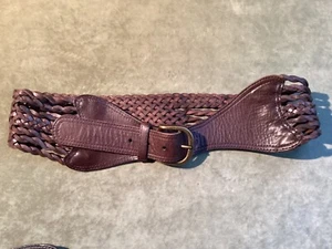TED BAKER LONDON Womens Vintage Woven Leather Plait WAIST Belt SZ 32-34 -36inch - Picture 1 of 7