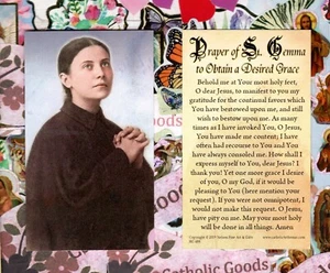 Saint Gemma + Prayer to Obtain a Desired Grace - Paperstock Holy Card CTM - Picture 1 of 3