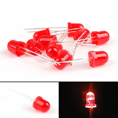 8mm/10mm LED Red Yel Grn Blu Diffused Light Emitting Diode Lamp Round Top F8/10 - Image 1 of 4