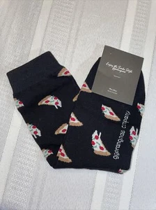 Calcetines para hombre de Ggorangnae Co. rebanada de pizza sobre fondo negro totalmente nuevos - Imagen 1 de 9