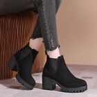 Women's Chunky Heels Platform Punk Goth Ankle Boots Casual Winter Booties Shoes