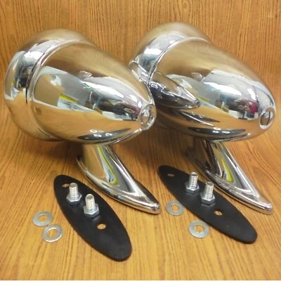 Par de espejos estilo bala cromados Ford Shelby AC Cobra Lotus 1962-1697 diestro izquierdo nuevos Foto 1 de 4