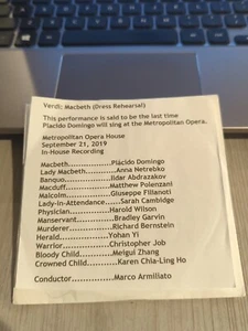Live Recording Opera CD -1761 Macbeth Last performance of Placido Domingo at MET - Picture 1 of 1