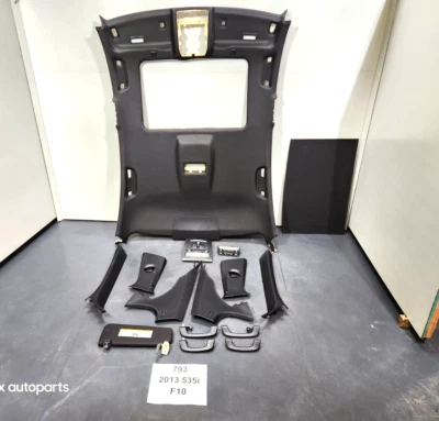 ✅11-16 OEM BMW F10 535 550 M5 Black Headliner Roof Pillars Visors SET Anthracite - Image 1 of 4