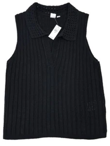 Gap Open-Stitch Kragen Pullover Tank Top Damen Medium in Schwarz - Bild 1 von 8