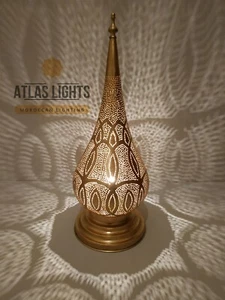 Lamp Moroccan Desk Table Handmade Lamp Vintage Large Lantern Handcrafted Antique - Picture 1 of 5