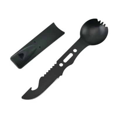 Outdoor Survival Multifunctional Fork Spoon Spork Whistle Tool Portable Camping - Image 1 of 4