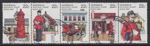 AUSTRALIA 1980 NATIONAL STAMP WEEK "POSTAL HISTORY" STRIP (5) VFU. - Picture 1 of 1