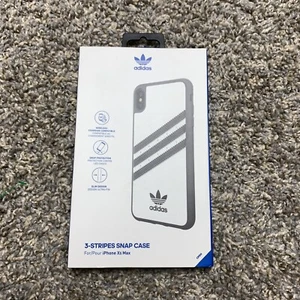 Adidas 3 Stripes Snap Case for iPhone XS Max Classic White Black Stripes (NEW) - Picture 1 of 5